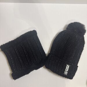 Women Winter Beanie Pom Hat Knitted Scarf Set Bobble Thermal Warm Snow Ski Cap